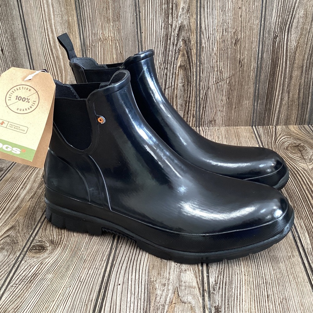 Bogs Amanda Rain Gardening Black Rubber Boots 100% Waterproof Women's Size 11 M